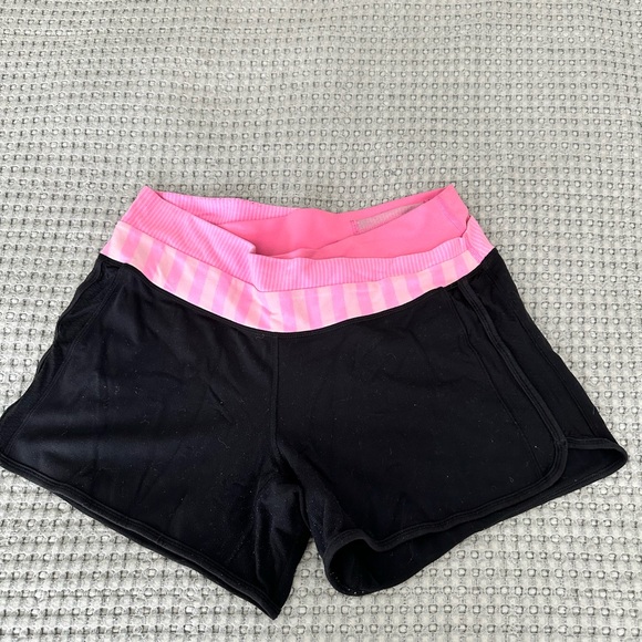Women's Black and Pink Shorts - Picture 1 of 3